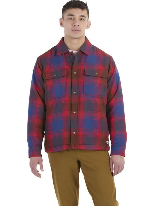 Langärmeliges Flanell Overshirt Team Rot