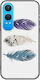 Blue Purple White Feathers Oneplus Nord Ce4 Lite 5g Black TPU Black Silicone