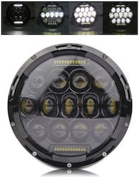 Led Προβολέας Universal 7 Ιντσών 18cm 9v 32v Μικρή Μεγάλη Σκάλα Φώτα Ημέρας Drl Λευκό 7000lm Τρακτέρ Φορτηγών Μοτοσυκλετών Atv J