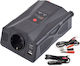 Inversor de tensiune Technaxx Te24 300W 12V intrare 230V ieșire USB-A USB-C negru