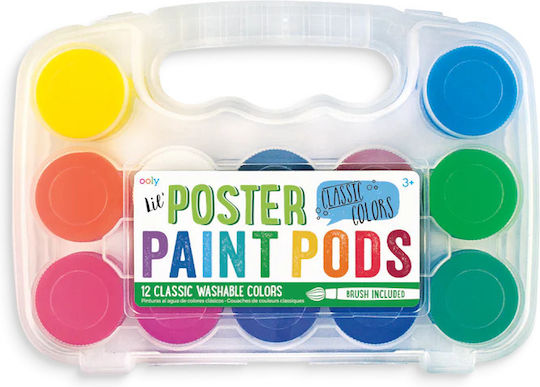 Lil Paint Washable Watercolors 12 Colors Brush Included