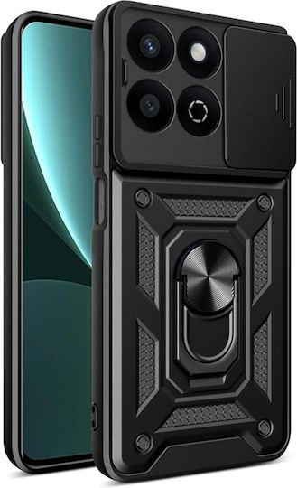 Techsuit Camshield Umschlag Rückseite Silikon / Kunststoff Schwarz (Honor 200 Smart)