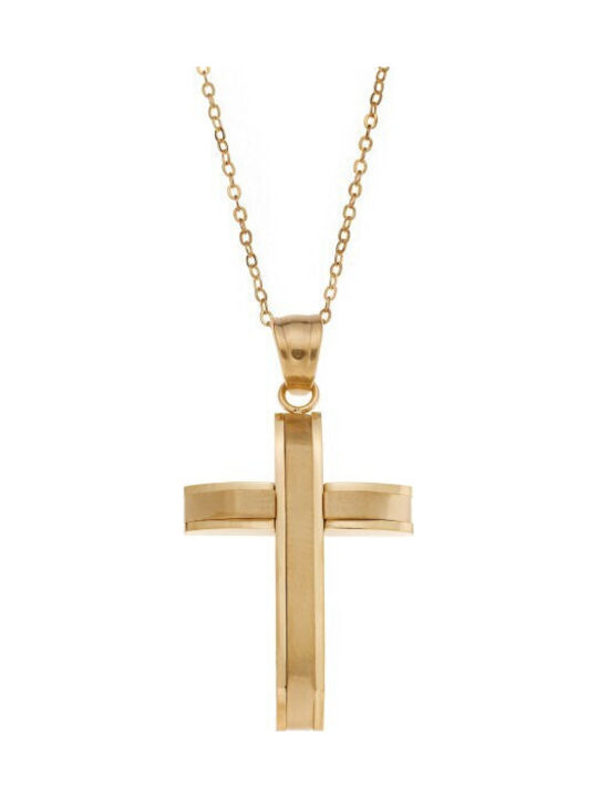 Senza Men's Cross from Gold Plated Steel