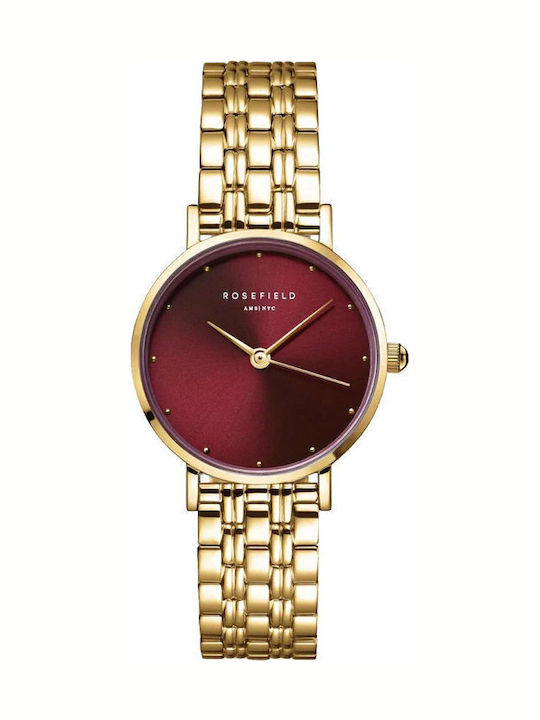 Rosefield Small Edit Women's Watch Chronograph with Gold Metal Bracelet