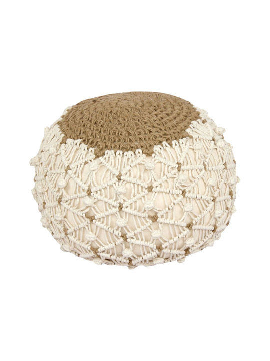 Bean Bag Stool Waterproof Boha Natural And White 40x40x30cm