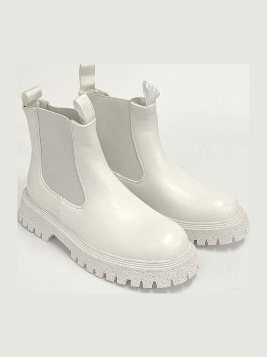 Damen Chelsea Stiefeletten Weiß