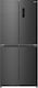 Finlux Side-by-Side Refrigerator 362lt NoFrost H180xW79xD62cm Gray FFD448IX