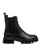 Leder Stiefeletten Damen Schwarz