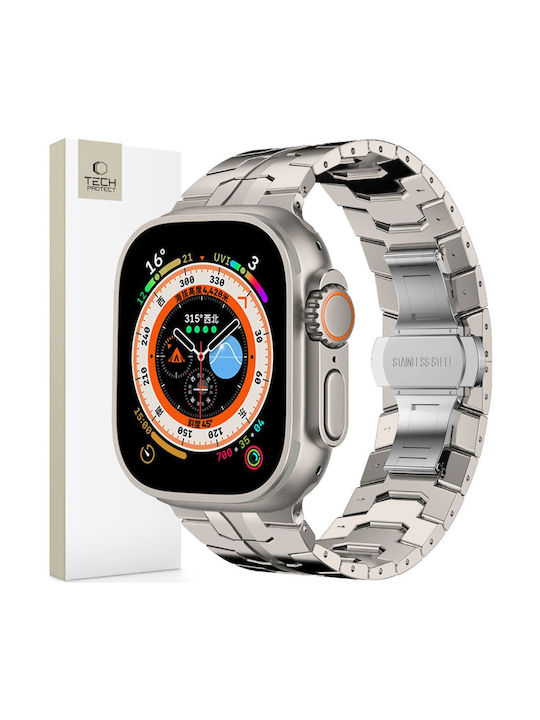Tech-Protect Line Curea Oțel inoxidabil Titanium (Apple 6/7/8/9/10/SE/Ultra 1/2 44/45/46/49mm)