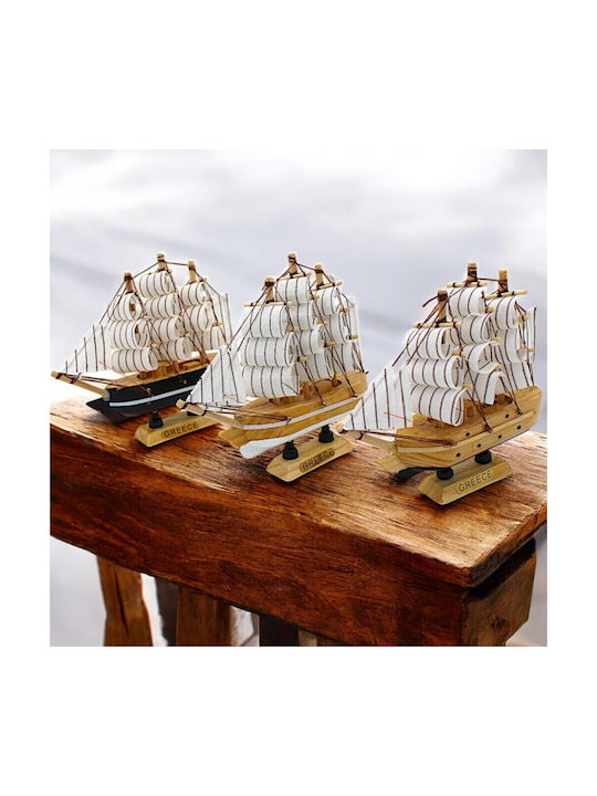 Wooden Decorative Sailing Ship 14x14cm 7dis139