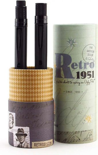 Retro 51 Stealth Mechanischer Bleistift Metallisch mit Radiergummi 1Stück Schwarz