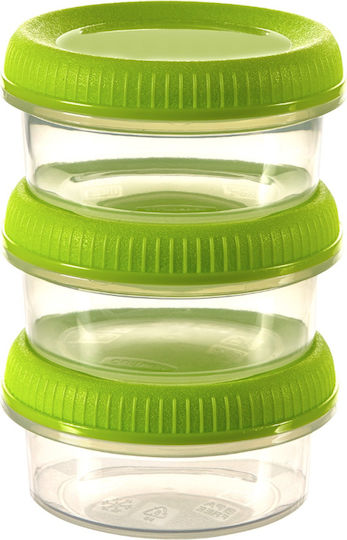 Food Containers 3pcs Sauce Cups Round 3x0.08l Smart Eco To Go Ø7x10cm Light Green