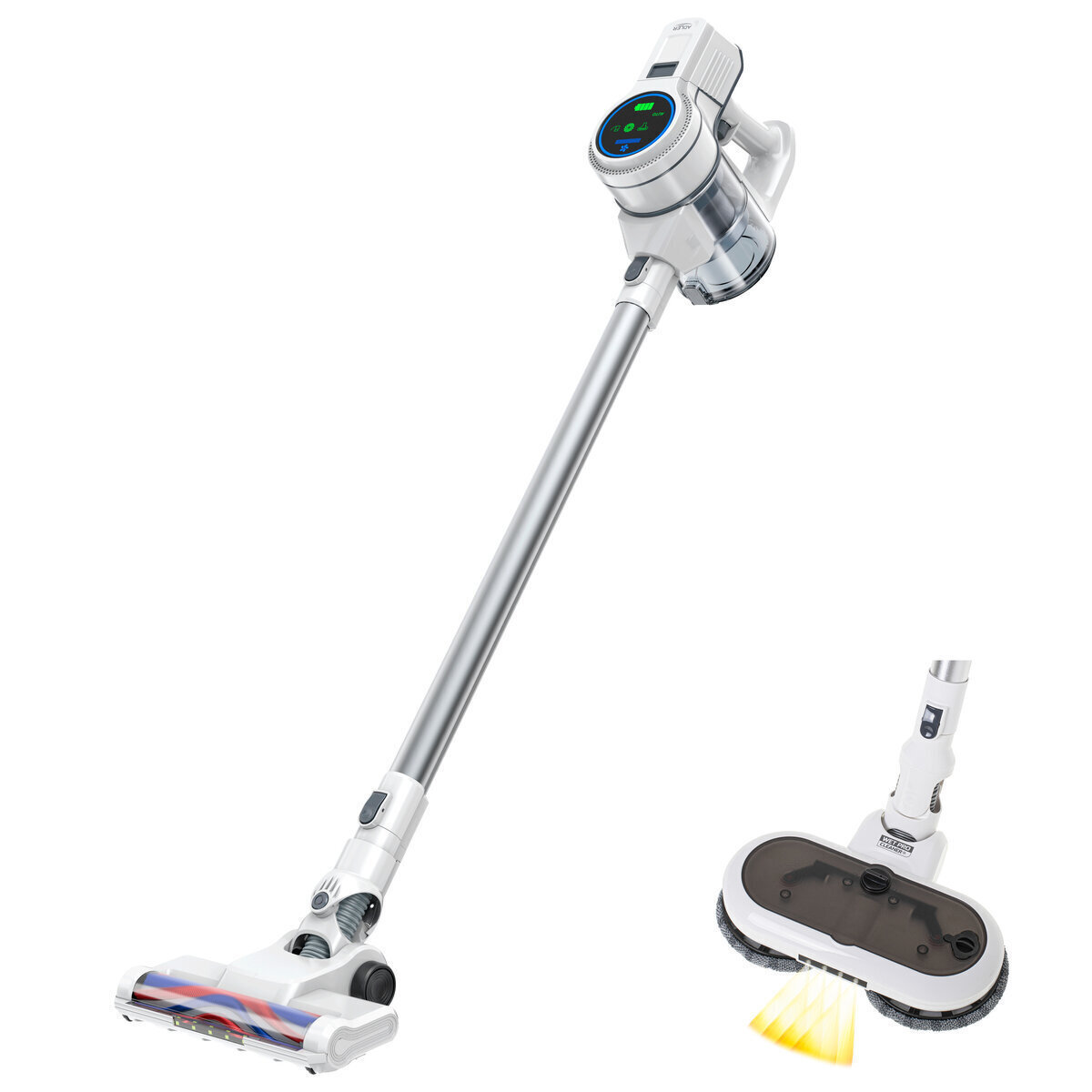 Adler Επαναφορτιζόμενη Σκούπα 2 σε 1 Stick & Χειρός 25.2V Λευκή ?D 7064 (AD 7064)