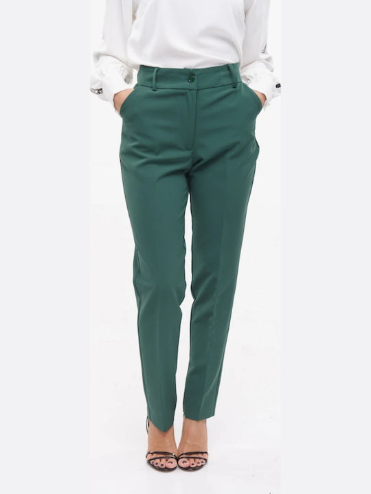 Women's Green Set with High-waisted Pants in Regular Fit