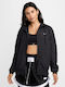 Women's Sports Jacket Windproof for Spring or Autumn with Hood Black