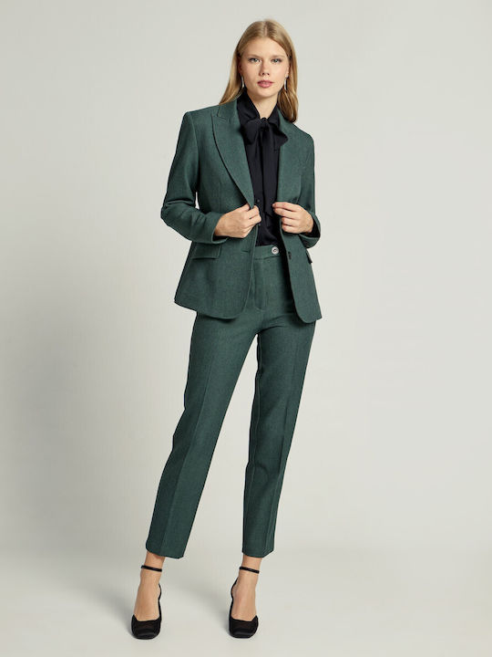 Passager Women's Waisted Blazer Green