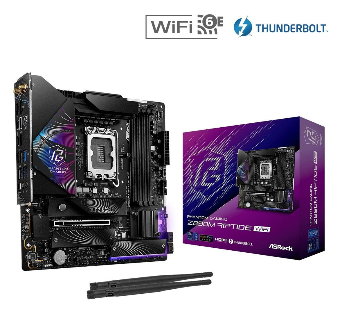 ASRock Phantom Gaming Motherboard Micro ATX με Intel 1851 Socket 90-MXBPK0-A0UAYZ (Z890M Riptide WiFi)