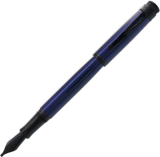 Retro 51 Füllfederhalter Mittel Rot aus Stahl mit blauer Tintenfarbe