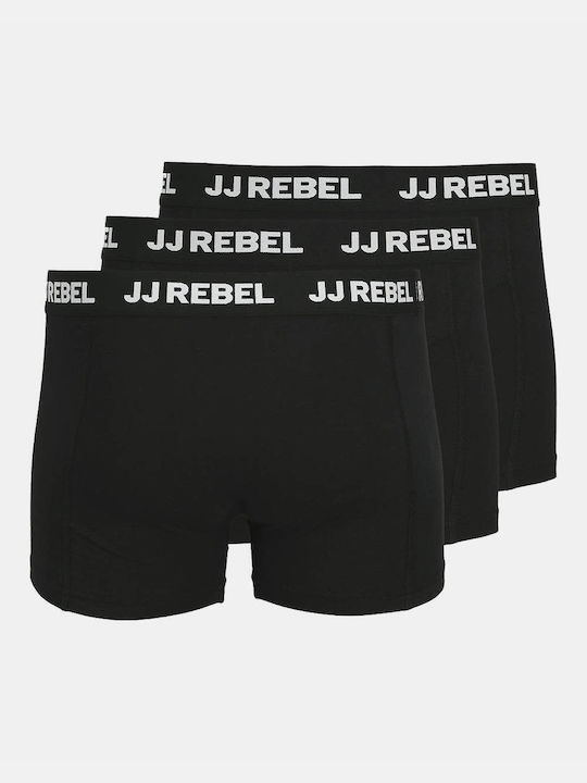 JJ Rebel Herren-Boxershorts 3Packung Black