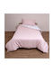 Viopros Σετ Βρεφικά Σεντόνια Λίκνου Φανελένια Pink-white 80x100εκ. 2τμχ