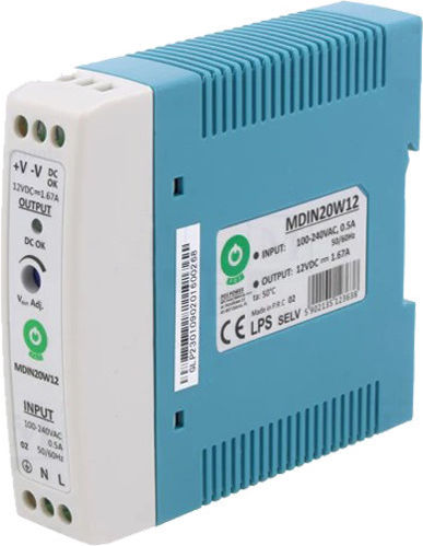 DIN Rail Power Supply 1.67A/12V/20W