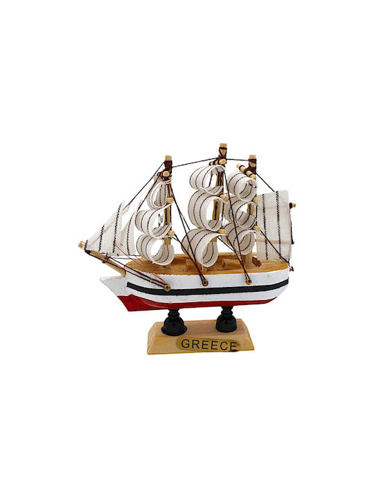 Wooden Decorative Sailing Ship 10x10cm 7dis142