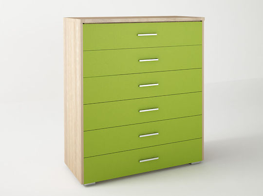 Kids Chest of Drawers Green with 6 Drawers 90x45x108cm