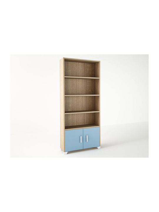 Kids Wooden Bookcase Light Blue 75x30x180cm