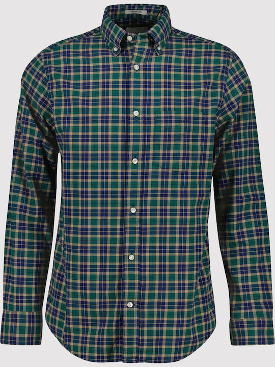 Gant Long-sleeved Cotton Shirt Checked Green