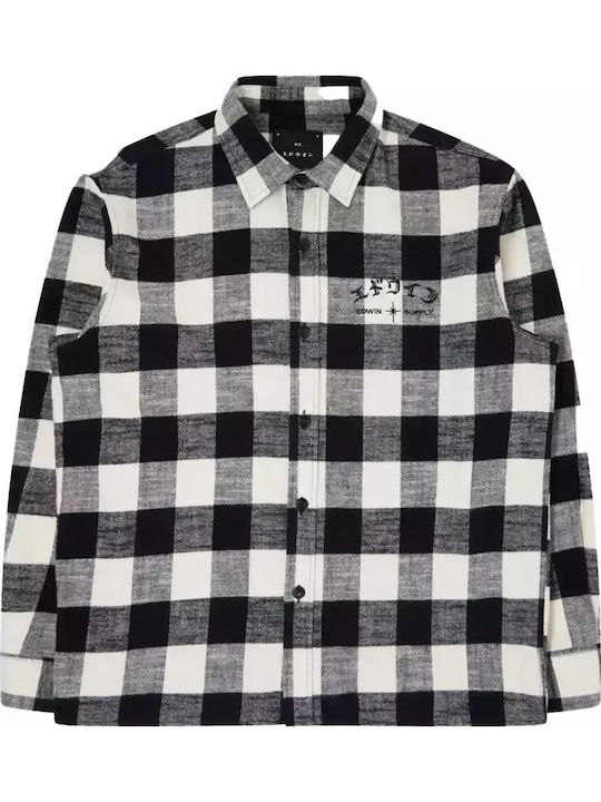 Sebastian Long-sleeved Cotton Shirt Black / White