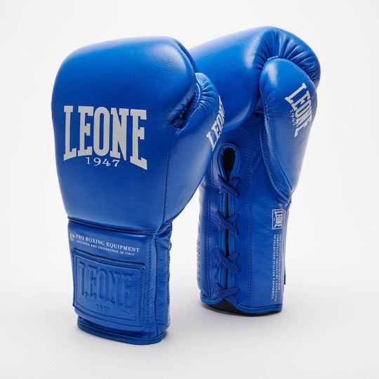 Leone 1947 Leather Boxing Gloves for Competition Blue