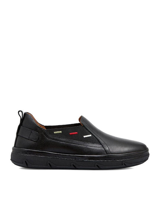 Boxer Anatomic Women's Leather Slip-Ons Black