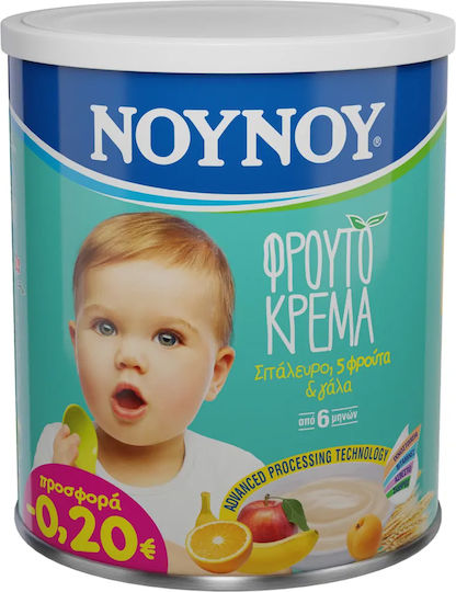 NOUNOU Плодовo Пюре От 5 Плода С Вкус От 5 Плода 300гр За 6+ Месеца