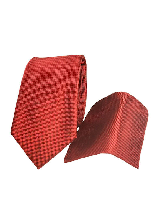 Octopus Men's Tie Set Silk in Red Color