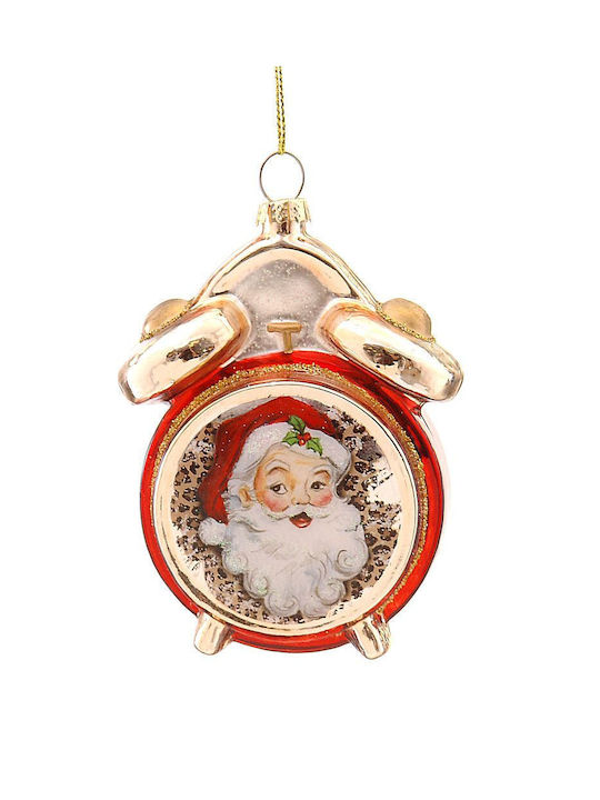 Alarm clock Santa Claus Hanging Ornament Glass