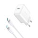 Joyroom Charger with USB-C Port and Cable USB-C - USB-C 30W Power Delivery Whites (JR-TCF24)