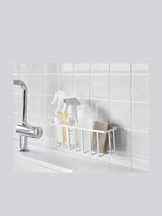 Yamazaki Metallic Kitchen Sink Organizer Base White 30.5x8.5x10cm
