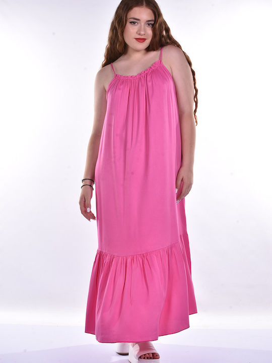 Raiden Sommer Maxi Damenkleid Fuchsie