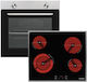 Pyramis PO78010008SIX + PHC61510IFB Cuptor Deasupra Blatului 78lt cu Plite Ceramice L59.5cm.