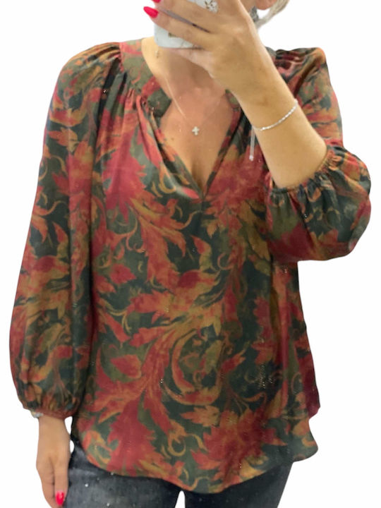 Women's Blouse Satin Burgundy
