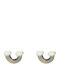 Children's Silver Plated Enamel & Rainbow Stud Earrings Woofie 0130453501