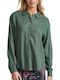 Women's Monochrome Long Sleeve Shirt Green