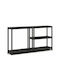 Plastic Outdoor Shelving Unit with 3 Shelves Black 90x45x182cm