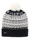Recycled Pom Pom Beanie Γυναικείος Σκούφος Πλεκτός σε Μαύρο χρώμα