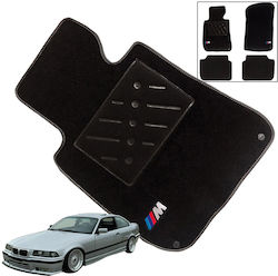 Carro 242934 Carpet Car Mats BMW 3 E36 1990-1999 Double Embroidery M Black 4 Pieces