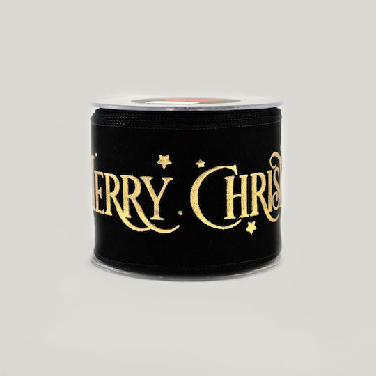 Velvet Christmas Ribbon Luxury Merry Christmas Black-Gold 8cm X 9m T7018326 8-black Gold