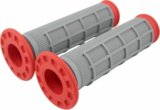 Renthal Γκριπ Τιμόνι 22mm Μήκος:11,7cm Dual-compound Half Waffle Thumb Throttle G169 Γκρι-κόκκινο