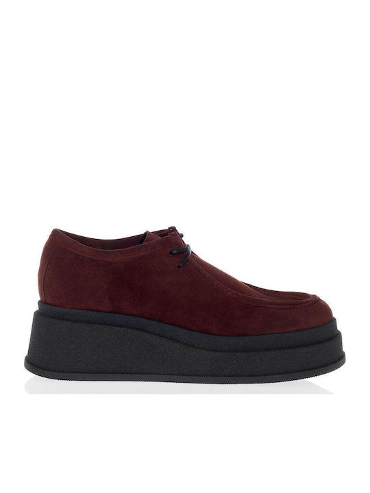 Sante Leather Women's Moccasins in Burgundy Color