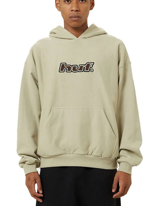 HUF Hanorace Barbati Logo Applique Cu Glugă Putty