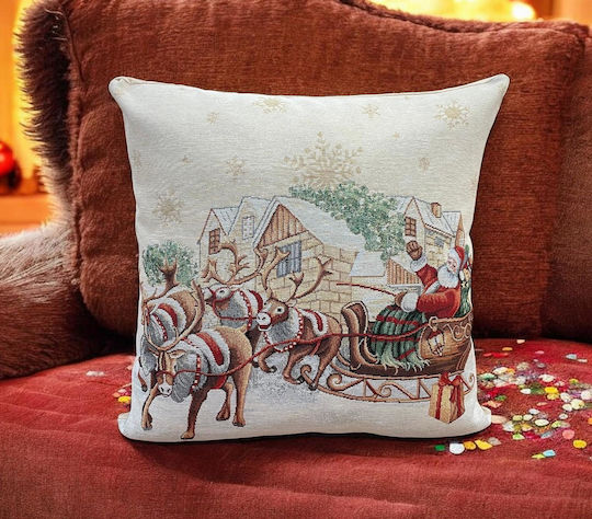 Linea Home Weihnachtsdekorativer Kissenbezug Quadratisch 45x45cm